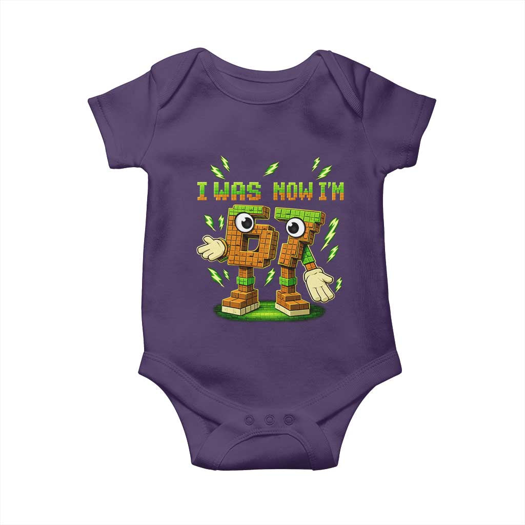 I Was 6 Now Im 7 7th Birthday 67 Meme Baby Onesie Funny 6 7 Birthday Six Seven Kids Gaming TS10 Purple Print Your Wear