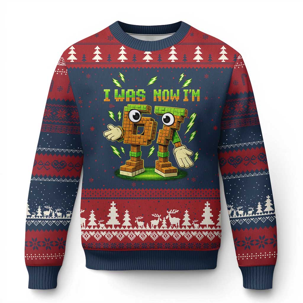 I Was 6 Now Im 7 7th Birthday 67 Meme Ugly Christmas Sweater Funny 6 7 Birthday Six Seven Kids Gaming TS10 Navy Red Print Your Wear