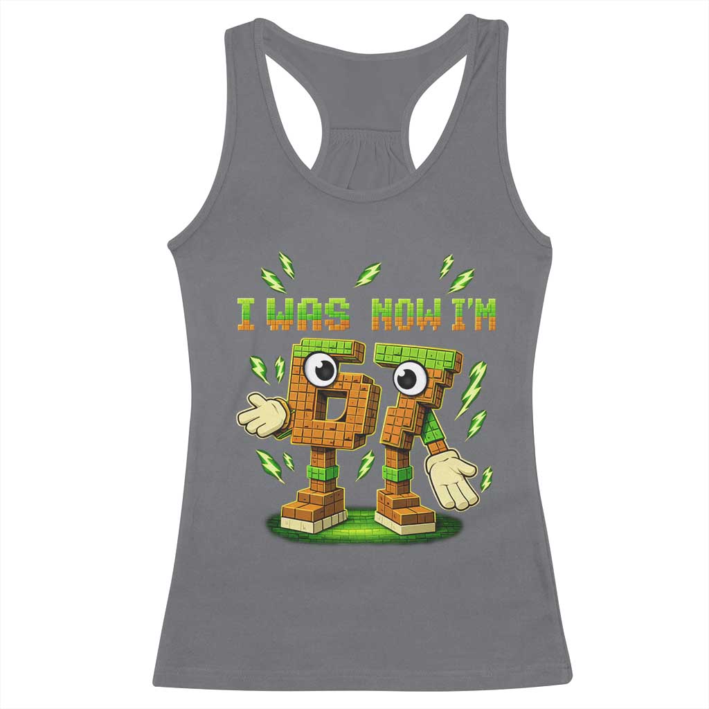 I Was 6 Now Im 7 7th Birthday 67 Meme Racerback Tank Top Funny 6 7 Birthday Six Seven Kids Gaming TS10 Charcoal Print Your Wear