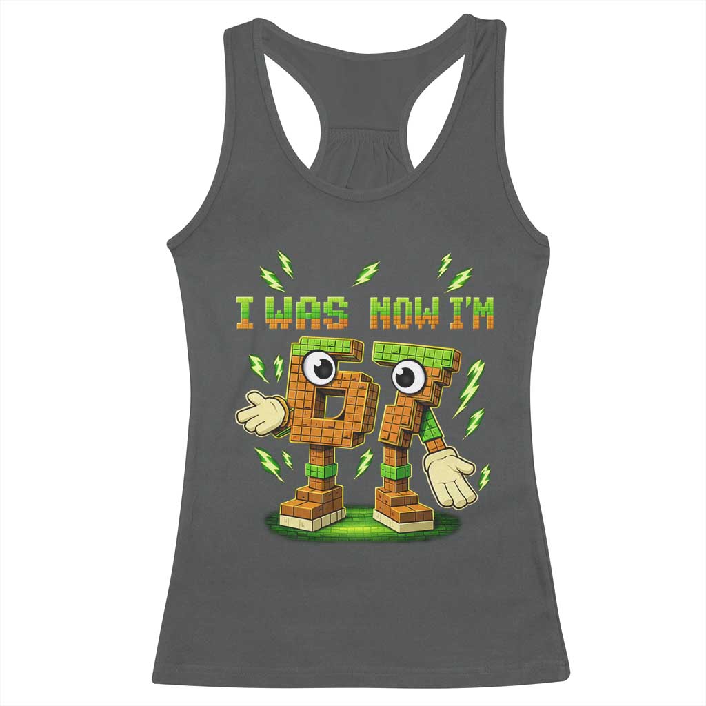 I Was 6 Now Im 7 7th Birthday 67 Meme Racerback Tank Top Funny 6 7 Birthday Six Seven Kids Gaming TS10 Dark Heather Print Your Wear