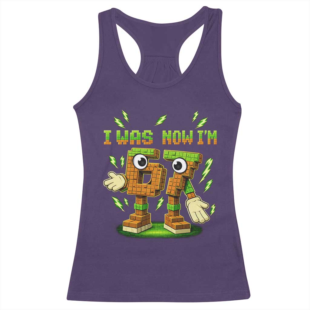 I Was 6 Now Im 7 7th Birthday 67 Meme Racerback Tank Top Funny 6 7 Birthday Six Seven Kids Gaming TS10 Purple Print Your Wear