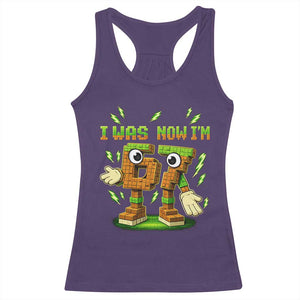 I Was 6 Now Im 7 7th Birthday 67 Meme Racerback Tank Top Funny 6 7 Birthday Six Seven Kids Gaming TS10 Purple Print Your Wear
