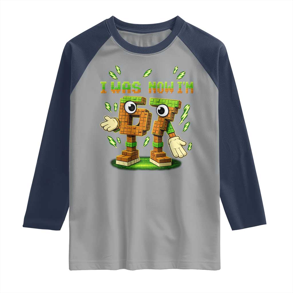 I Was 6 Now Im 7 7th Birthday 67 Meme Raglan Shirt Funny 6 7 Birthday Six Seven Kids Gaming TS10 Sport Gray Navy Print Your Wear