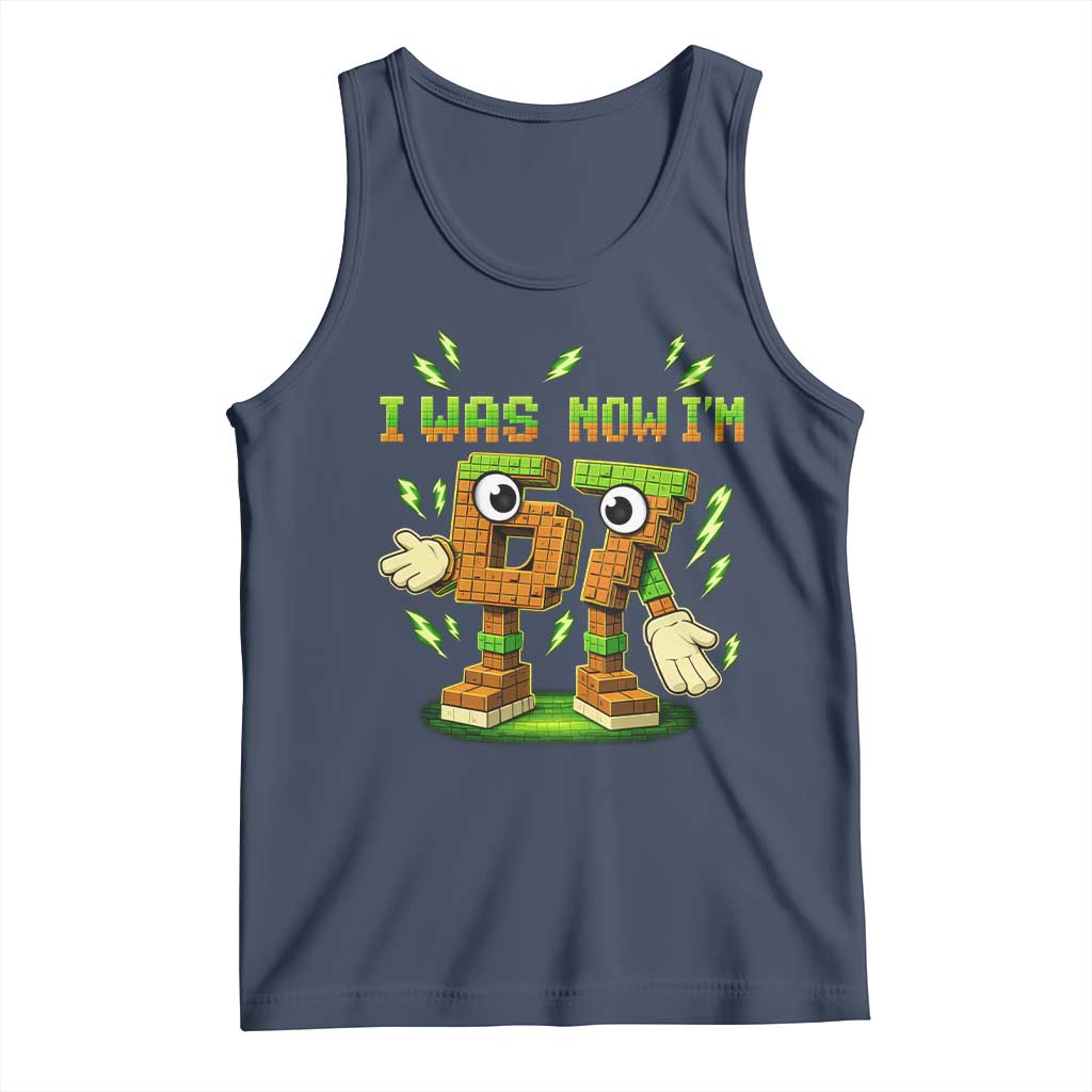 I Was 6 Now Im 7 7th Birthday 67 Meme Tank Top Funny 6 7 Birthday Six Seven Kids Gaming TS10 Navy Print Your Wear