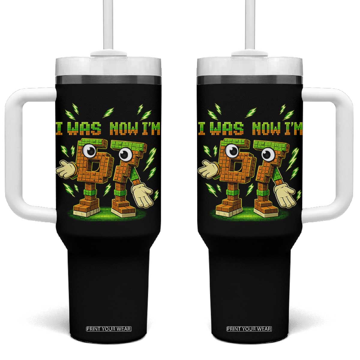 I Was 6 Now Im 7 7th Birthday 67 Meme Tumbler With Handle Funny 6 7 Birthday Six Seven Kids Gaming TS10 One Size: 40 oz Black Print Your Wear