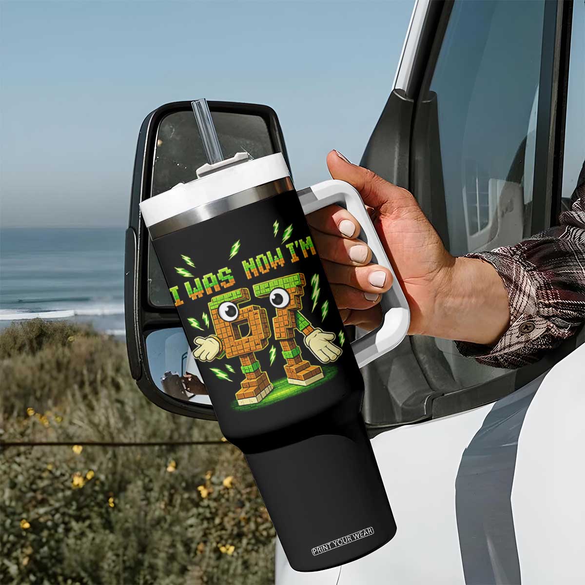 I Was 6 Now Im 7 7th Birthday 67 Meme Tumbler With Handle Funny 6 7 Birthday Six Seven Kids Gaming TS10 Print Your Wear