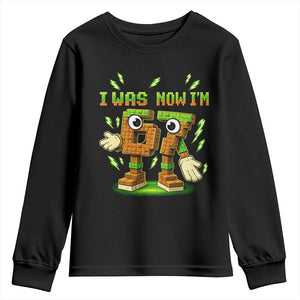 I Was 6 Now Im 7 7th Birthday 67 Meme Youth Sweatshirt Funny 6 7 Birthday Six Seven Kids Gaming TS10 Black Print Your Wear