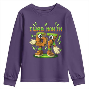 I Was 6 Now Im 7 7th Birthday 67 Meme Youth Sweatshirt Funny 6 7 Birthday Six Seven Kids Gaming TS10 Purple Print Your Wear