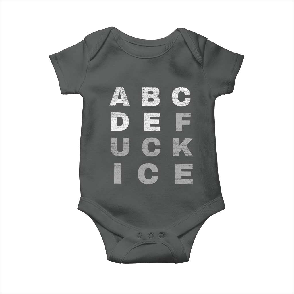 Fck Ice Baby Onesie Chinga La Migra Subtle FDT TS10 Dark Heather Print Your Wear