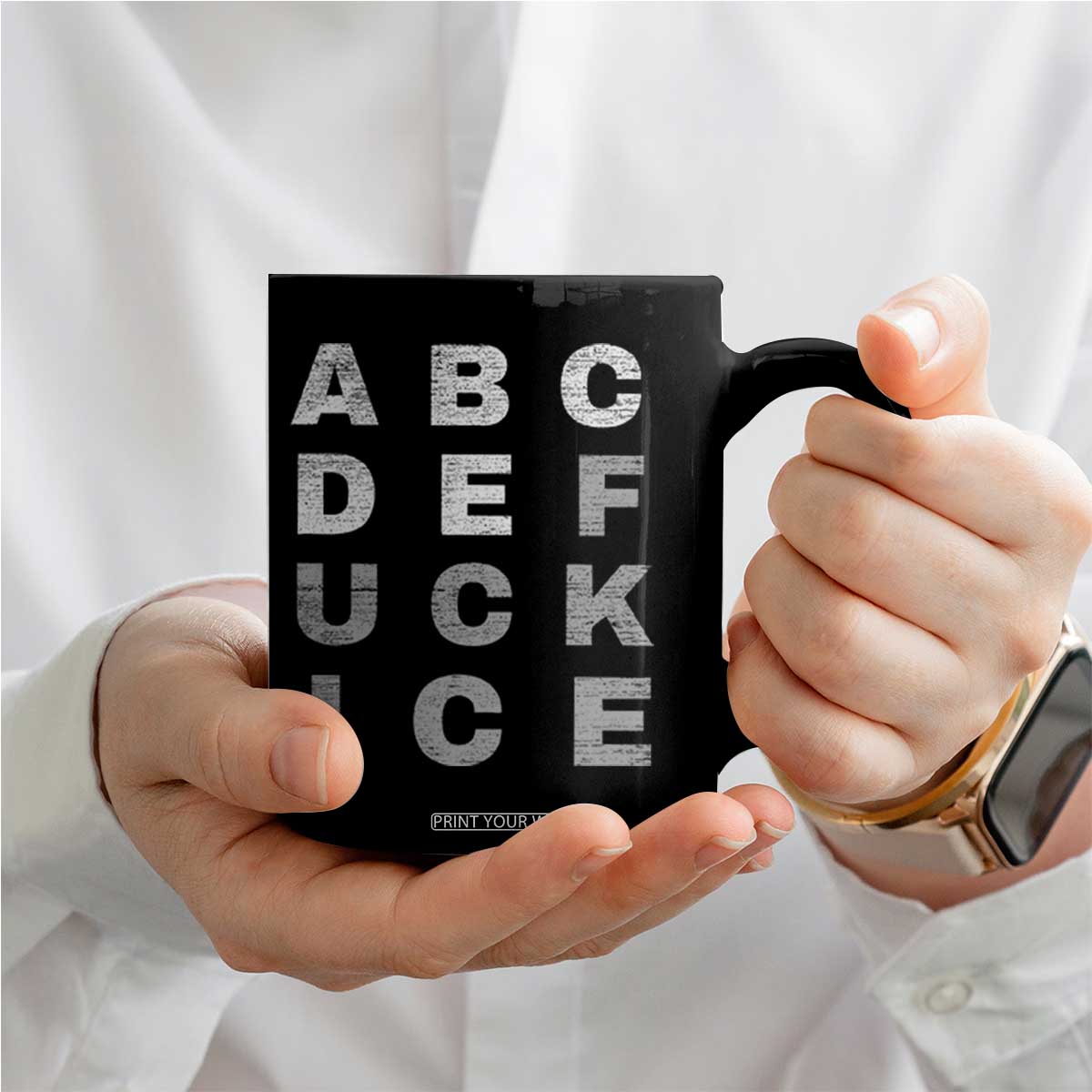 Fck Ice Coffee Mug Chinga La Migra Subtle FDT TS10 Print Your Wear