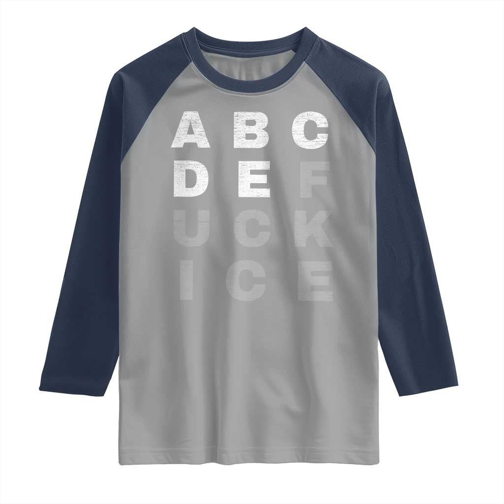 Fck Ice Raglan Shirt Chinga La Migra Subtle FDT TS10 Sport Gray Navy Print Your Wear