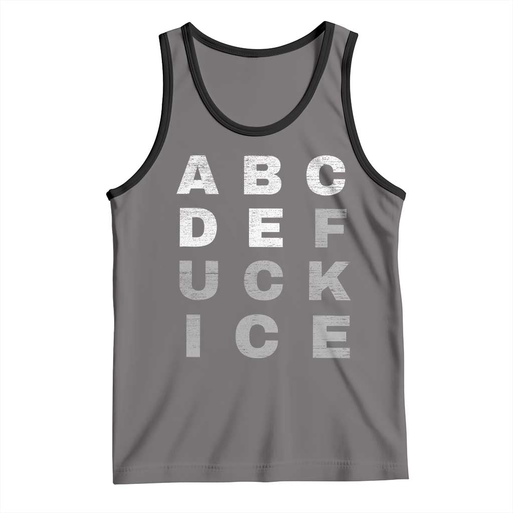 Fck Ice Tank Top Chinga La Migra Subtle FDT TS10 Deep Heather Black Print Your Wear