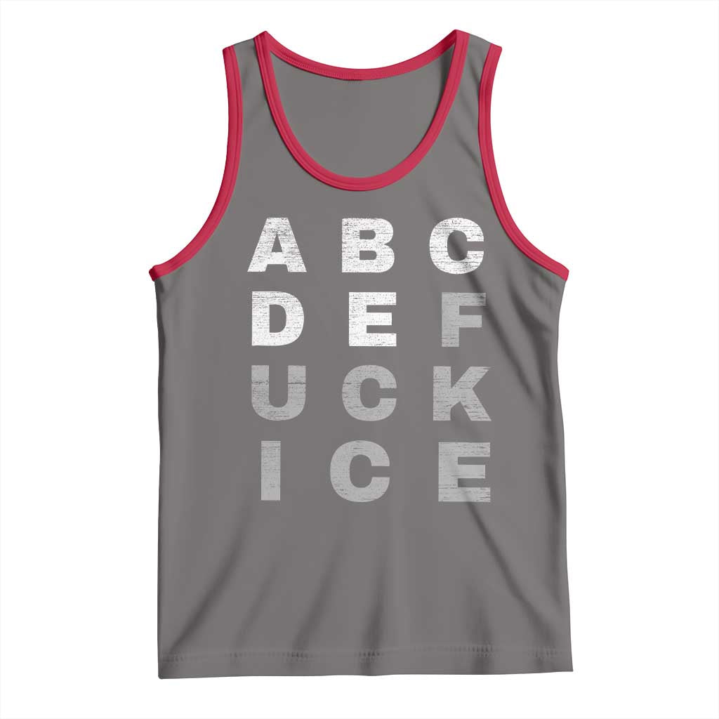 Fck Ice Tank Top Chinga La Migra Subtle FDT TS10 Deep Heather Red Print Your Wear