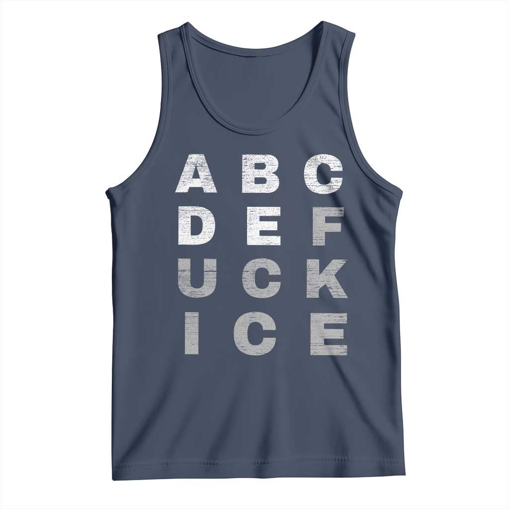 Fck Ice Tank Top Chinga La Migra Subtle FDT TS10 Navy Print Your Wear
