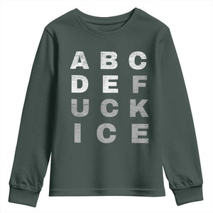 Fck Ice Youth Sweatshirt Chinga La Migra Subtle FDT TS10 Dark Forest Green Print Your Wear