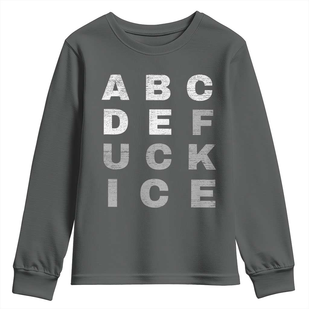 Fck Ice Youth Sweatshirt Chinga La Migra Subtle FDT TS10 Dark Heather Print Your Wear