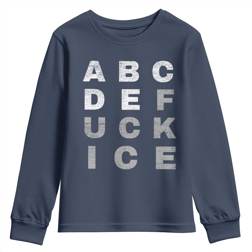 Fck Ice Youth Sweatshirt Chinga La Migra Subtle FDT TS10 Navy Print Your Wear