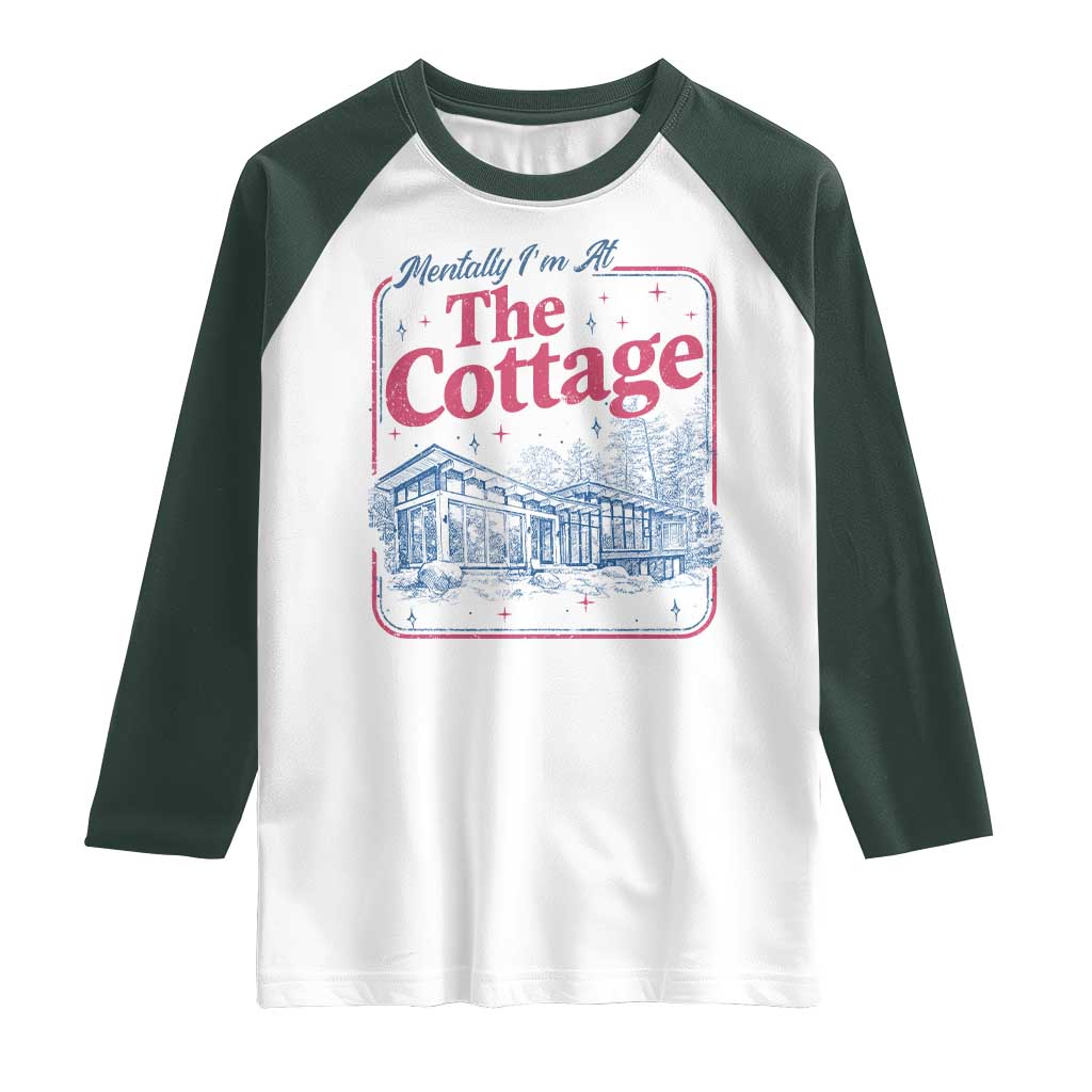 Team Hollanov Fan Raglan Shirt Mentally Im At The Cottage LGBT Romance Hockey TS10 White Dark Forest Green Print Your Wear