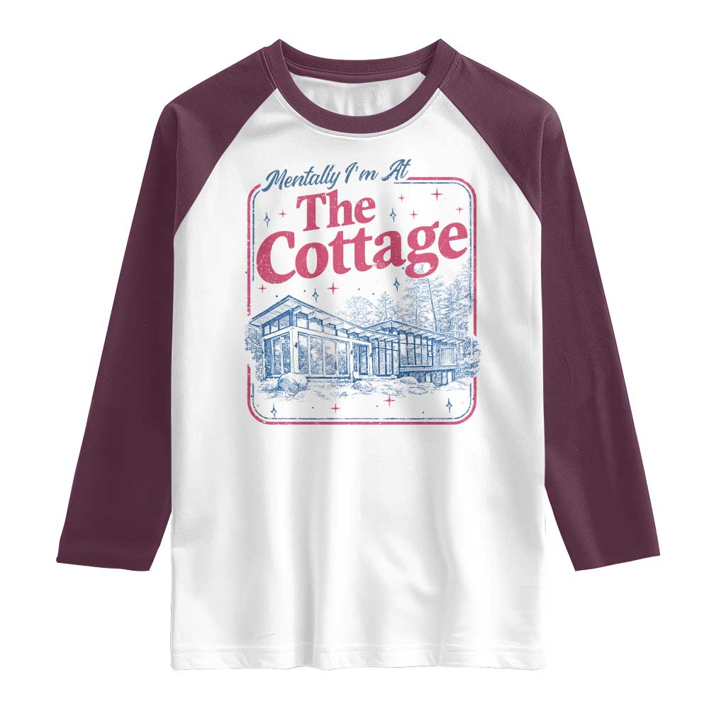 Team Hollanov Fan Raglan Shirt Mentally Im At The Cottage LGBT Romance Hockey TS10 White Maroon Print Your Wear