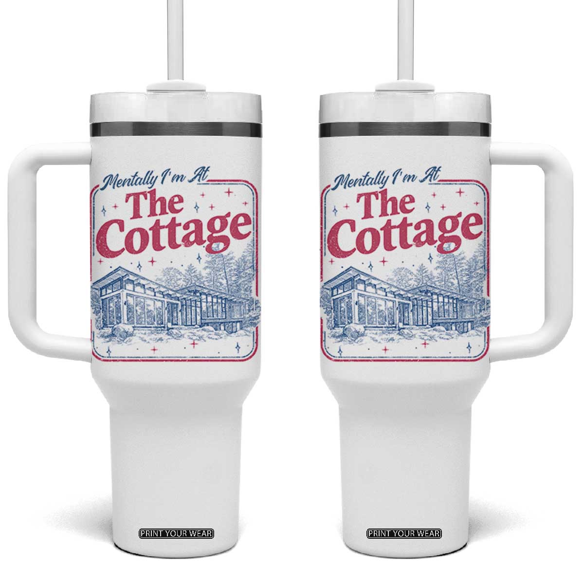 Team Hollanov Fan Tumbler With Handle Mentally Im At The Cottage LGBT Romance Hockey TS10 One Size: 40 oz White Print Your Wear