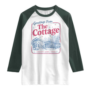 Coming To The Cottage Raglan Shirt LGBT Romance Hockey Fan TS10 White Dark Forest Green Print Your Wear