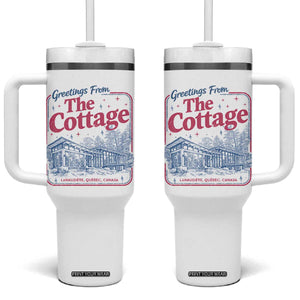 Coming To The Cottage Tumbler With Handle LGBT Romance Hockey Fan TS10 One Size: 40 oz White Print Your Wear