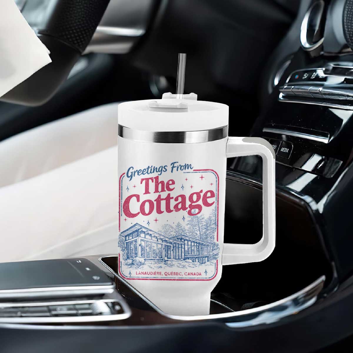 Coming To The Cottage Tumbler With Handle LGBT Romance Hockey Fan TS10 Print Your Wear