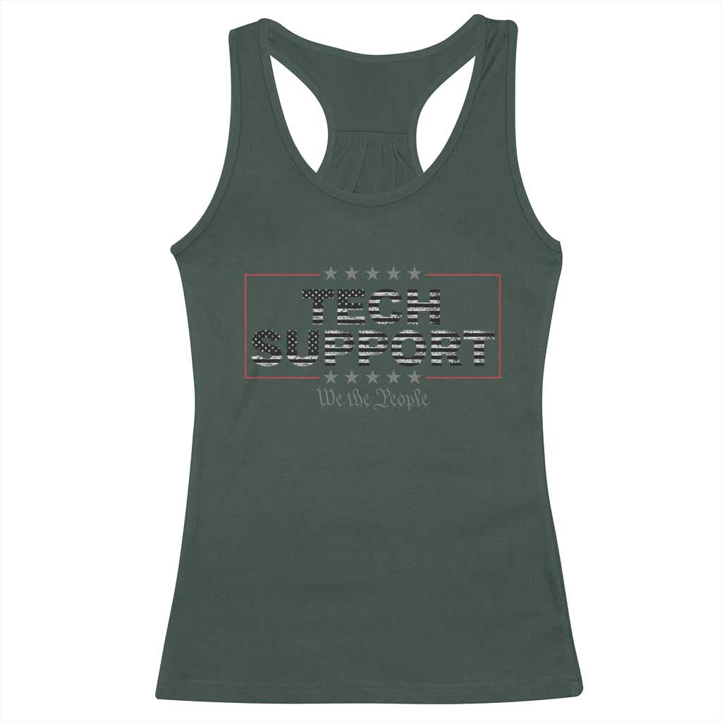 Tech Support Racerback Tank Top IT Support Programmer Engineer TS10 Dark Forest Green Print Your Wear