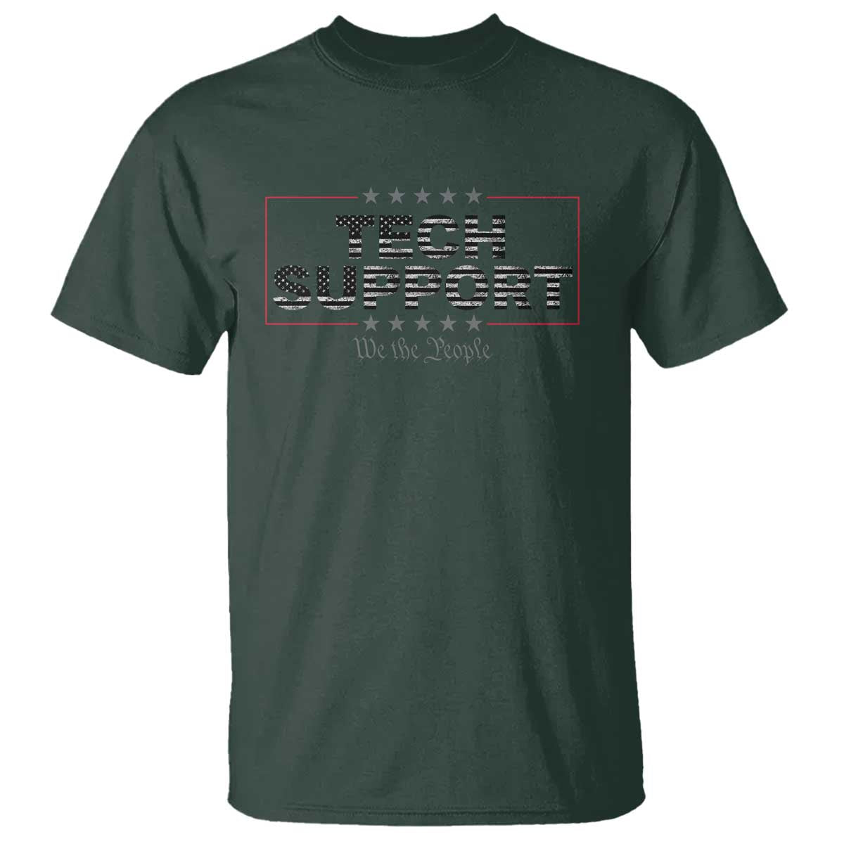 Tech Support T Shirt IT Support Programmer Engineer TS10 Dark Forest Green Print Your Wear