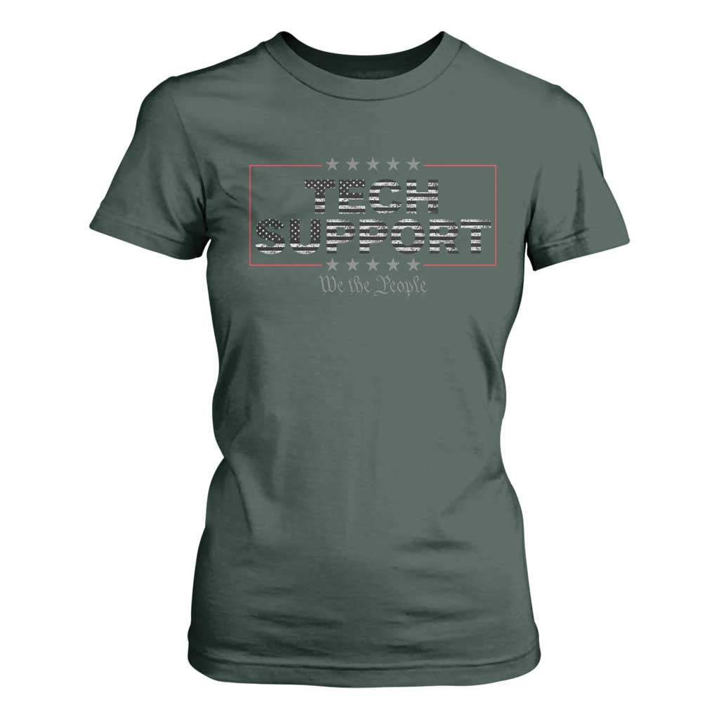 Tech Support T Shirt For Women IT Support Programmer Engineer TS10 Dark Forest Green Print Your Wear