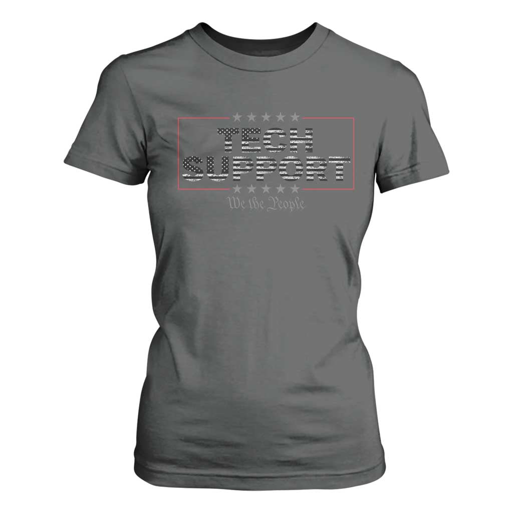 Tech Support T Shirt For Women IT Support Programmer Engineer TS10 Dark Heather Print Your Wear