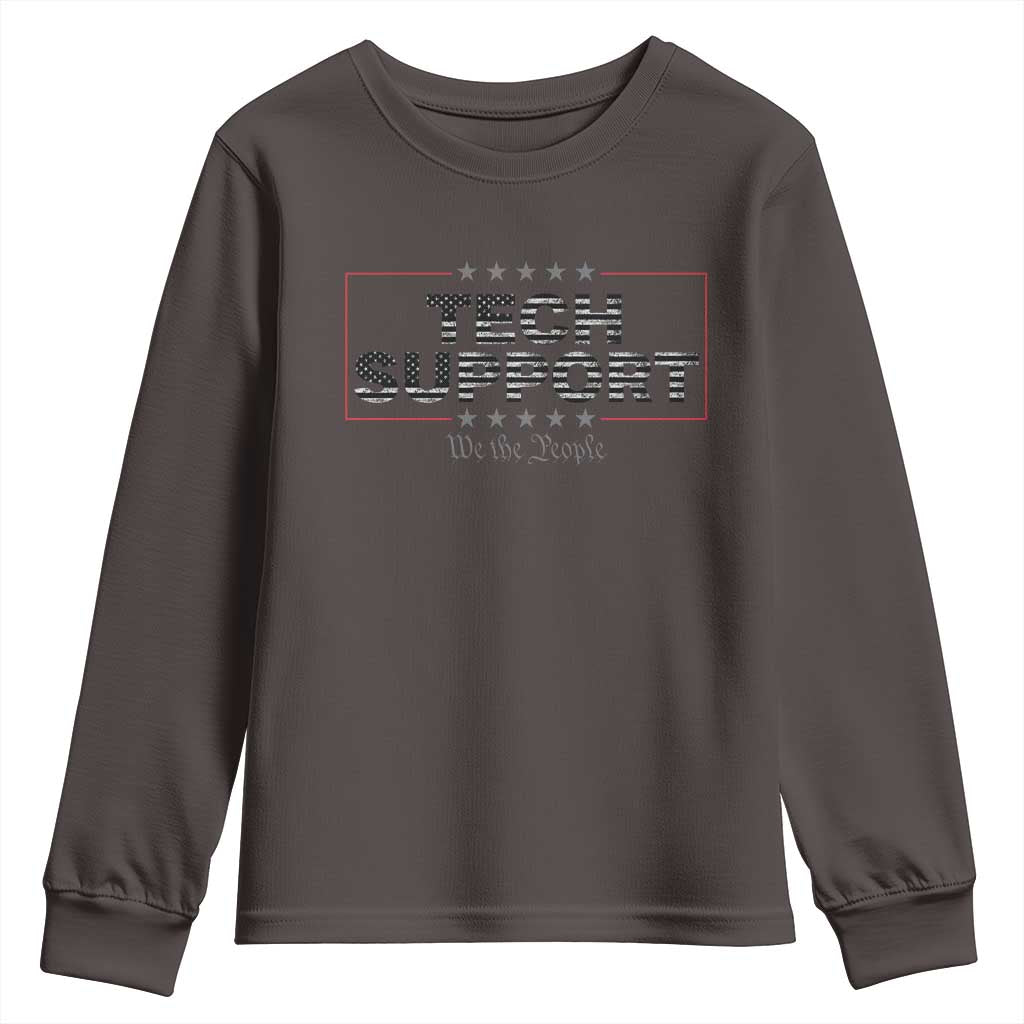 Tech Support Youth Sweatshirt IT Support Programmer Engineer TS10 Dark Chocolate Print Your Wear