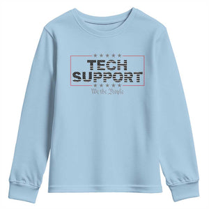 Tech Support Youth Sweatshirt IT Support Programmer Engineer TS10 Light Blue Print Your Wear