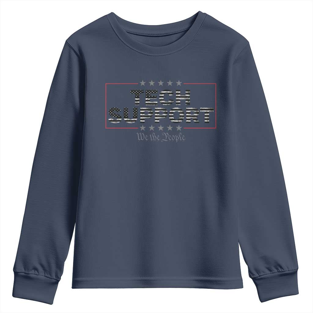 Tech Support Youth Sweatshirt IT Support Programmer Engineer TS10 Navy Print Your Wear