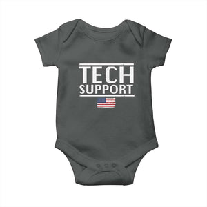 Tech Support Baby Onesie IT Support Programmer Engineer Elon Musk TS10 Dark Heather Print Your Wear