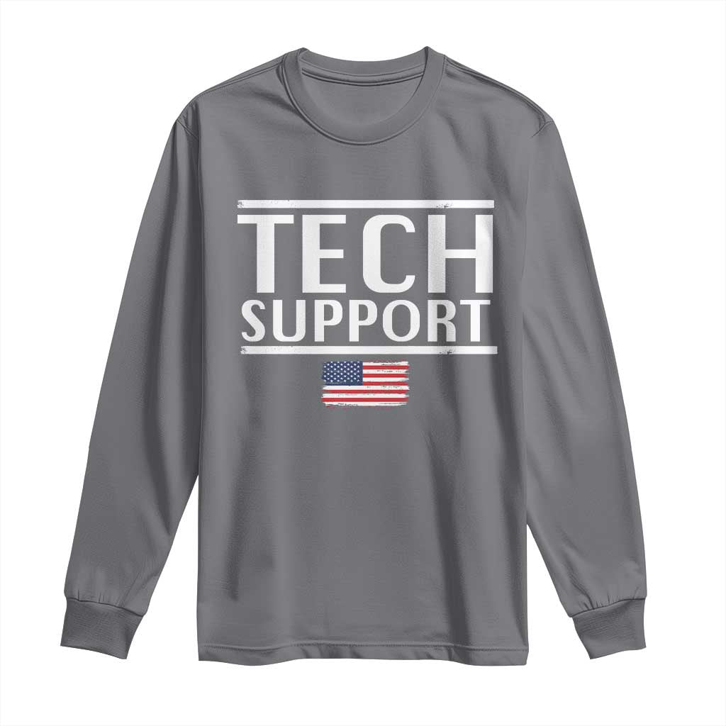 Tech Support Long Sleeve Shirt IT Support Programmer Engineer Elon Musk TS10 Charcoal Print Your Wear