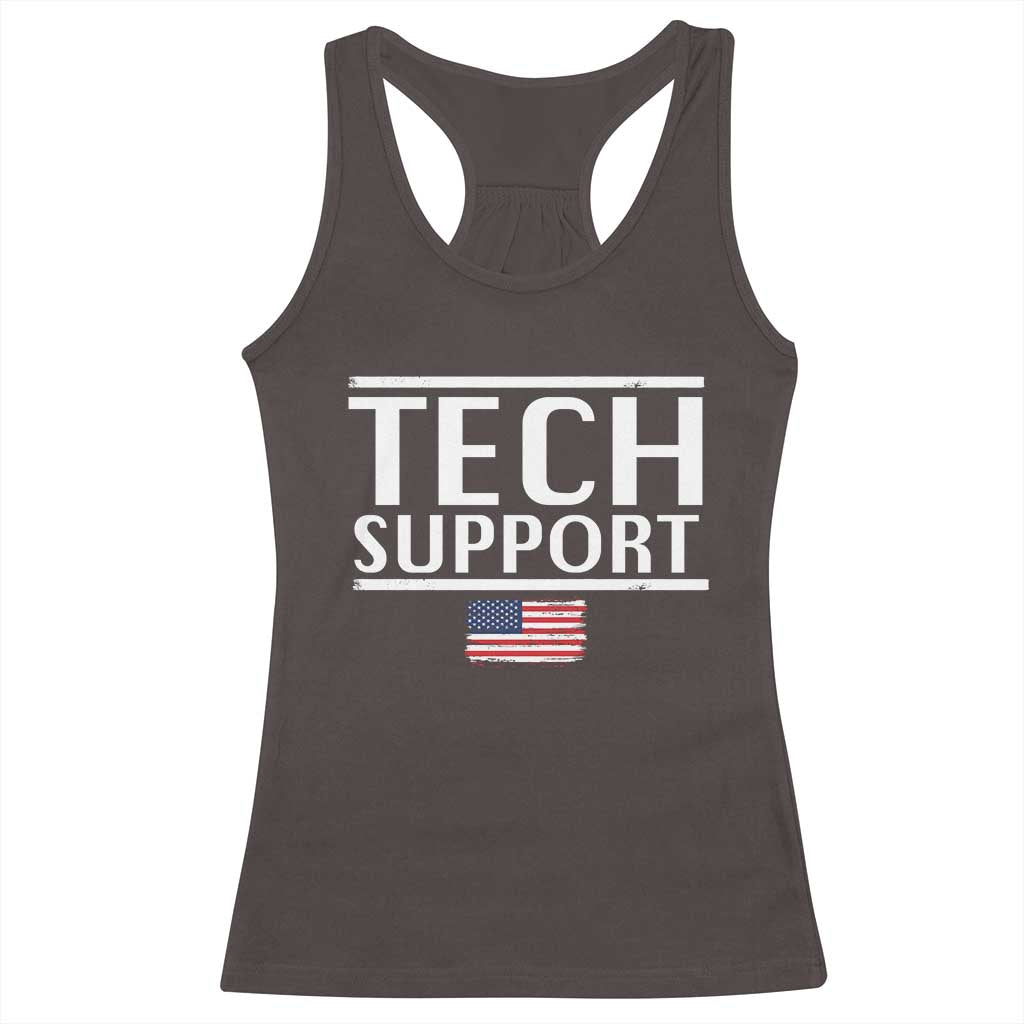 Tech Support Racerback Tank Top IT Support Programmer Engineer Elon Musk TS10 Dark Chocolate Print Your Wear