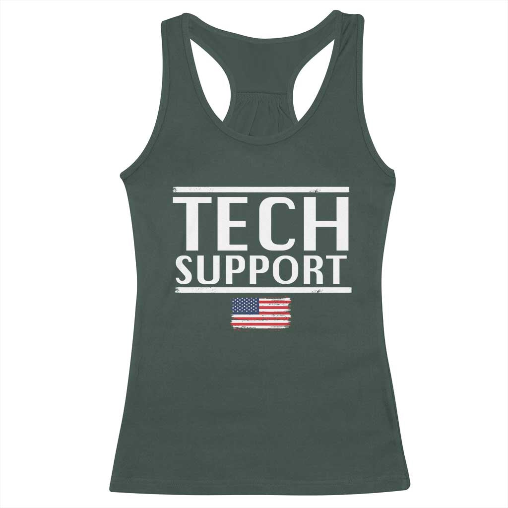 Tech Support Racerback Tank Top IT Support Programmer Engineer Elon Musk TS10 Dark Forest Green Print Your Wear