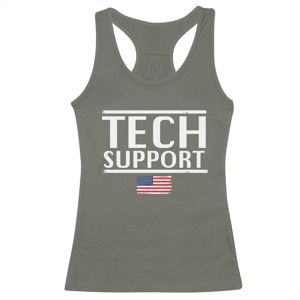 Tech Support Racerback Tank Top IT Support Programmer Engineer Elon Musk TS10 Military Green Print Your Wear