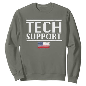 Tech Support Sweatshirt IT Support Programmer Engineer Elon Musk TS10 Military Green Print Your Wear