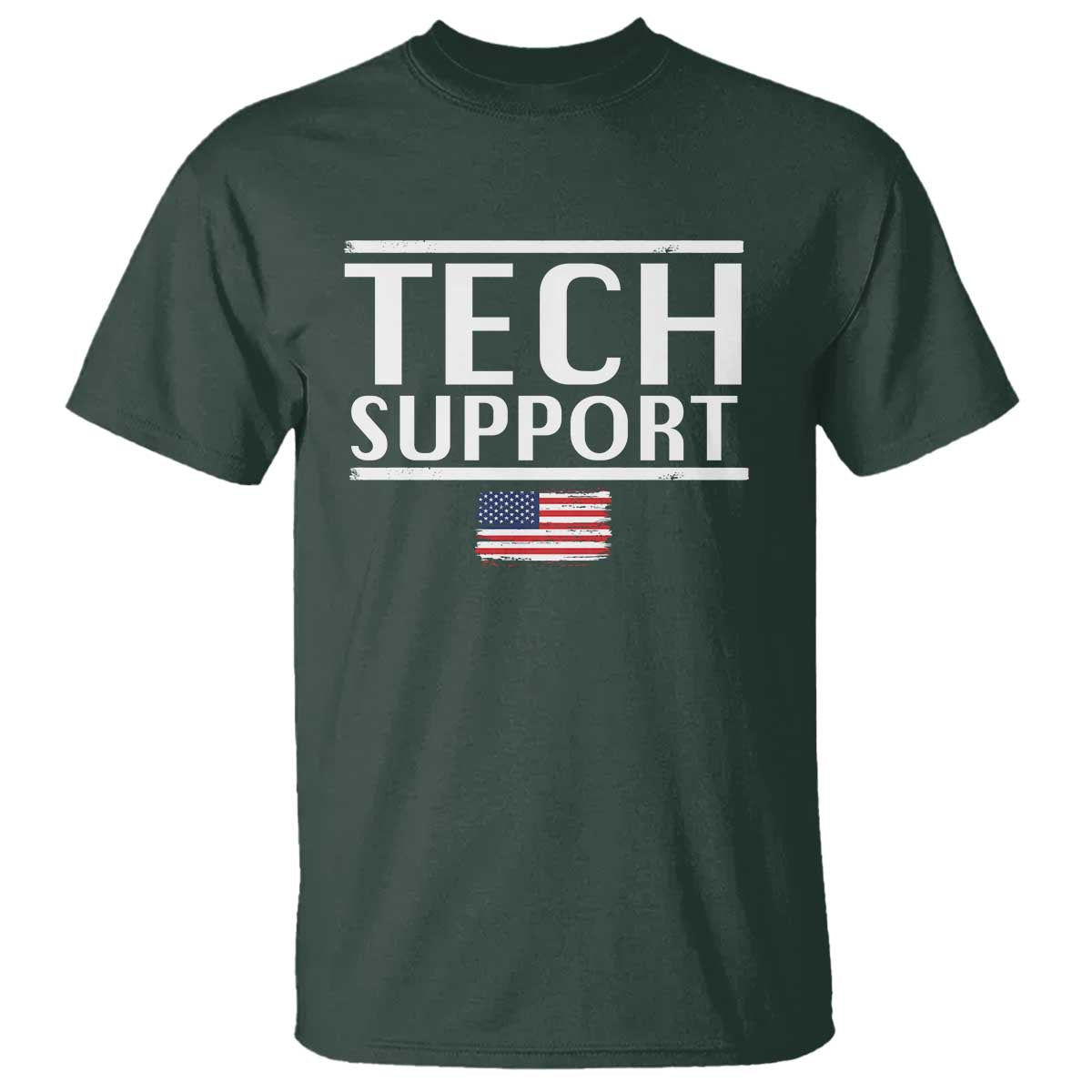 Tech Support T Shirt IT Support Programmer Engineer Elon Musk TS10 Dark Forest Green Print Your Wear