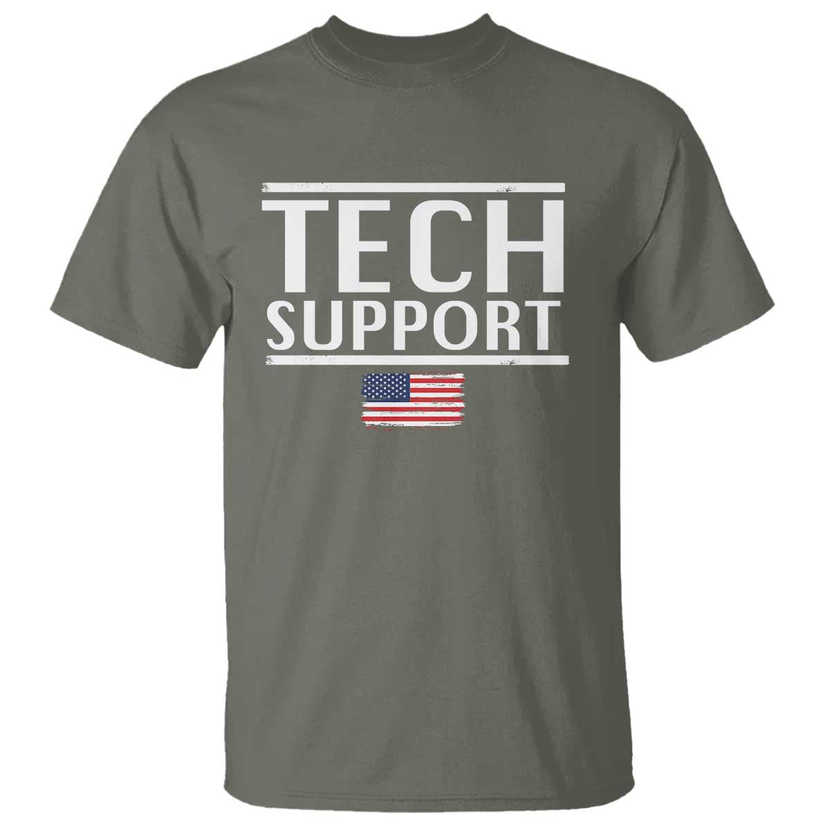 Tech Support T Shirt IT Support Programmer Engineer Elon Musk TS10 Military Green Print Your Wear