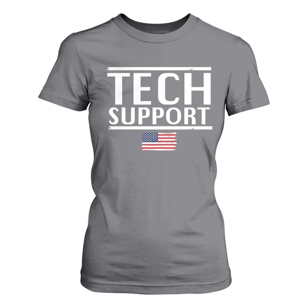 Tech Support T Shirt For Women IT Support Programmer Engineer Elon Musk TS10 Charcoal Print Your Wear