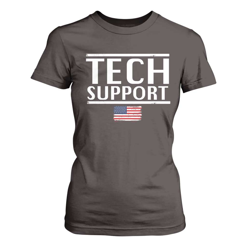Tech Support T Shirt For Women IT Support Programmer Engineer Elon Musk TS10 Dark Chocolate Print Your Wear