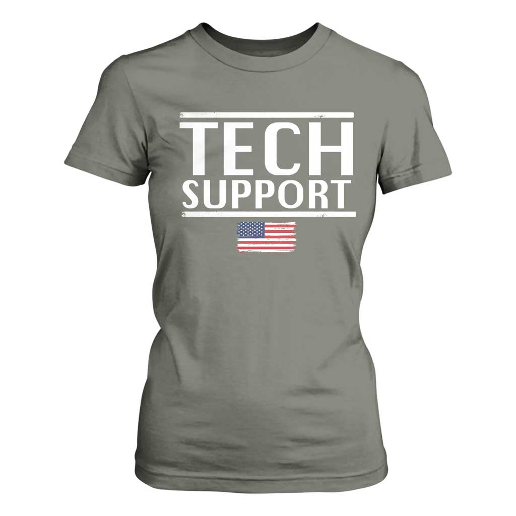 Tech Support T Shirt For Women IT Support Programmer Engineer Elon Musk TS10 Military Green Print Your Wear
