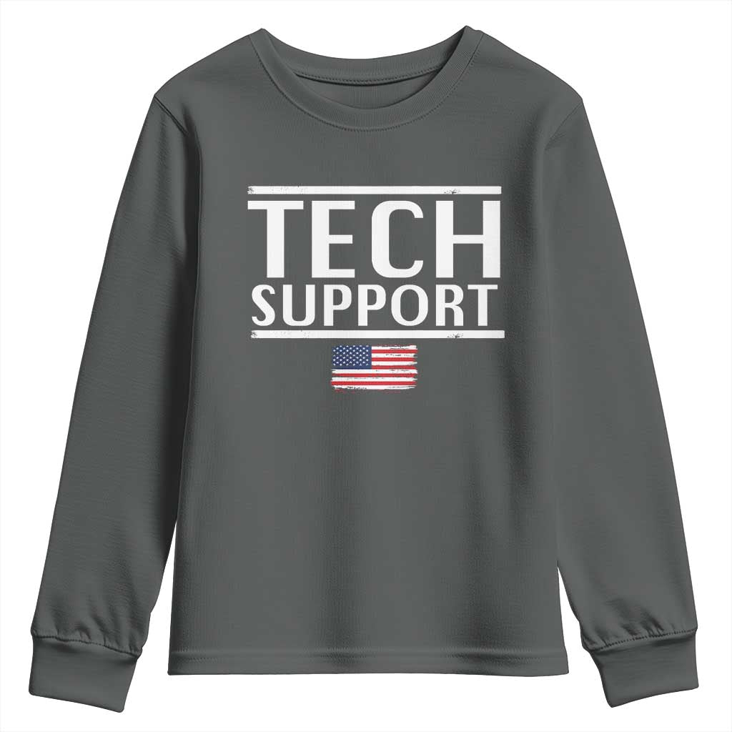 Tech Support Youth Sweatshirt IT Support Programmer Engineer Elon Musk TS10 Dark Heather Print Your Wear