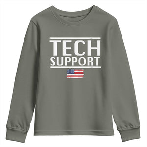 Tech Support Youth Sweatshirt IT Support Programmer Engineer Elon Musk TS10 Military Green Print Your Wear