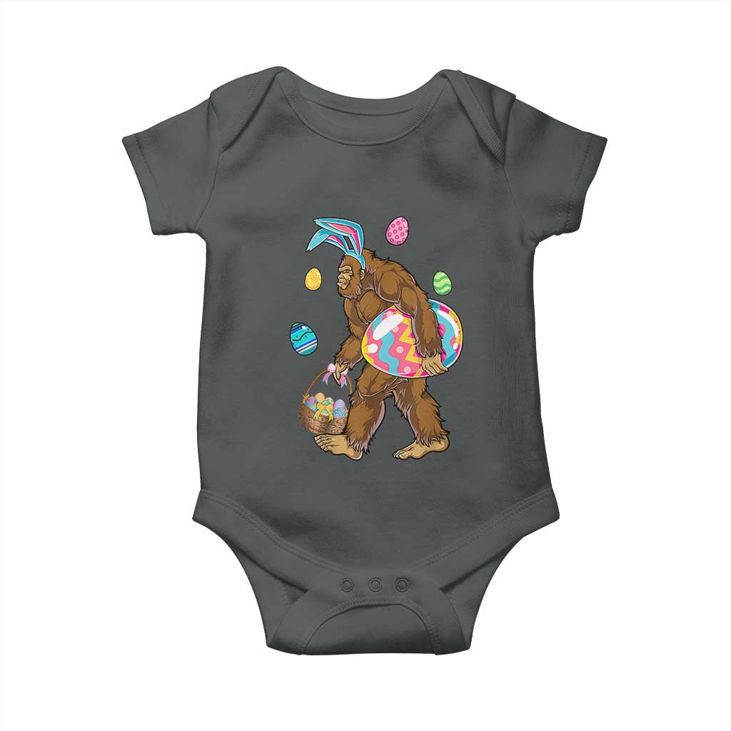 Bigfoot Easter Baby Onesie Funny Sasquatch Eggs Hunting TS10 Dark Heather Print Your Wear