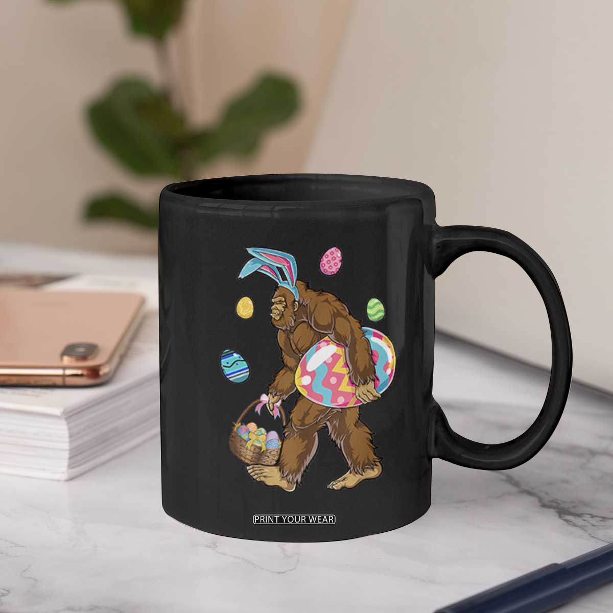 Bigfoot Easter Coffee Mug Funny Sasquatch Eggs Hunting TS10 Print Your Wear