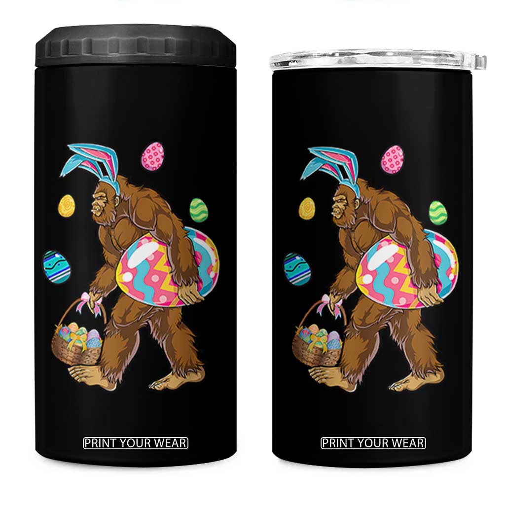Bigfoot Easter 4 in 1 Can Cooler Tumbler Funny Sasquatch Eggs Hunting TS10 One Size: 16 oz Black Print Your Wear